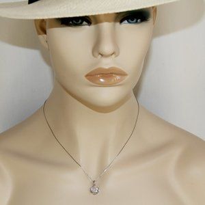 Sterling Silver 4-carat Solitaire Diamond Necklace